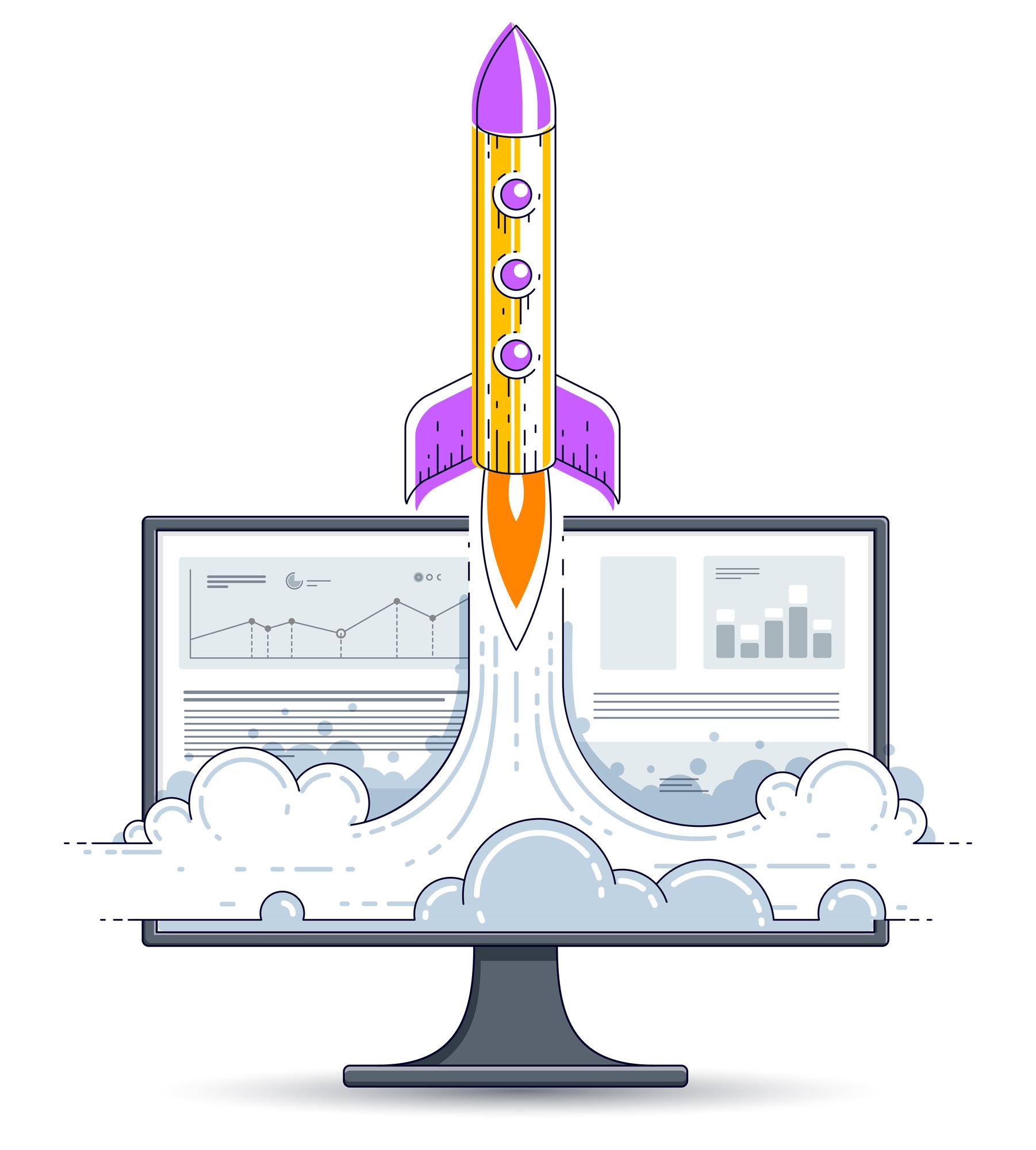 startup rocket take off